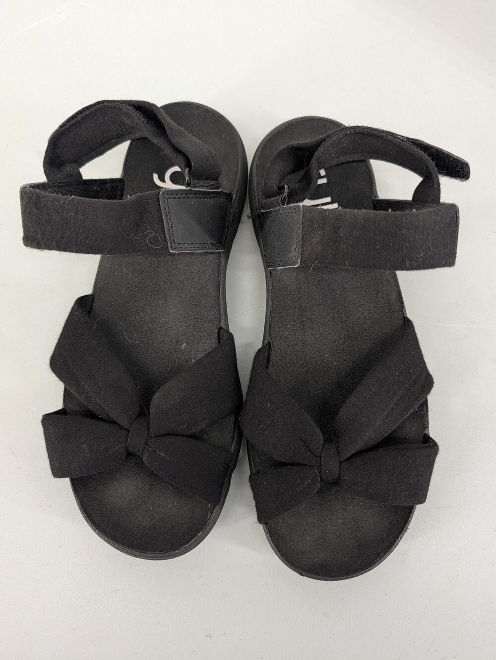 ryka Mallorie Adjustable Back Strap Black Sport Sandals Women's 8M Twisted Knot